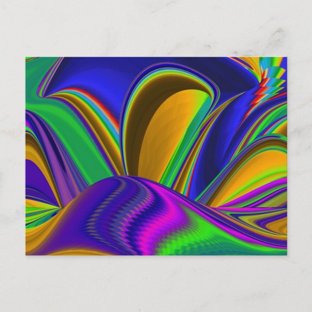 Summerrainbow , Abstract 3D Rainbowart Holiday Postcard (Front)