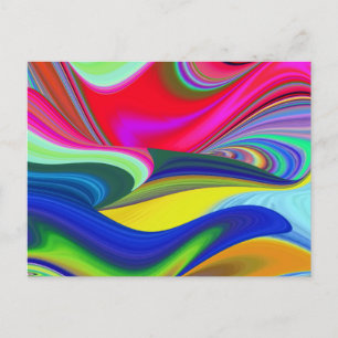 Summerrainbow , Abstract 3D Rainbowart Holiday Postcard