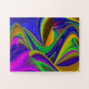 Summerrainbow , Abstract 3D Rainbowart Jigsaw Puzzle