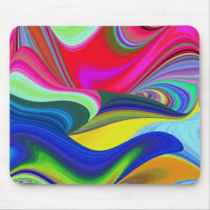 Summerrainbow , Abstract 3D Rainbowart Mouse Mat