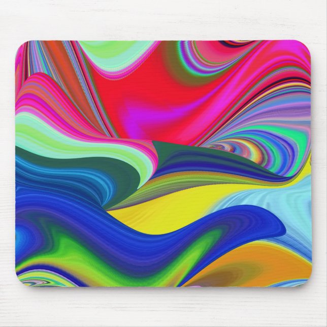 Summerrainbow , Abstract 3D Rainbowart Mouse Mat (Front)