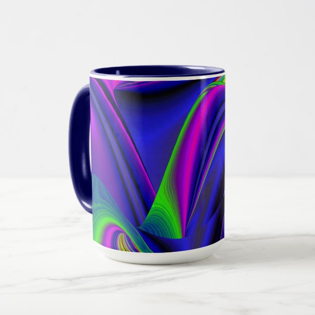 Summerrainbow , Abstract 3D Rainbowart Mug (Front Left)