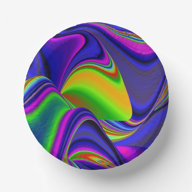 Summerrainbow , Abstract 3D Rainbowart Paper Plate (Front)