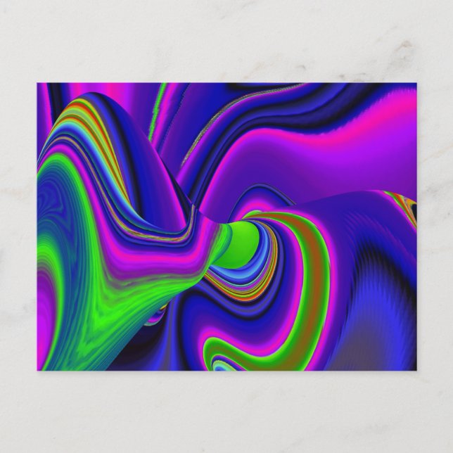 Summerrainbow , Abstract 3D Rainbowart Postcard (Front)