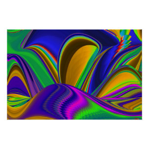 Summerrainbow , Abstract 3D Rainbowart Poster