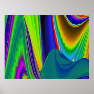 Summerrainbow , Abstract 3D Rainbowart Poster