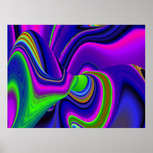 Summerrainbow , Abstract 3D Rainbowart Poster