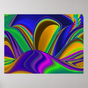 Summerrainbow , Abstract 3D Rainbowart Poster