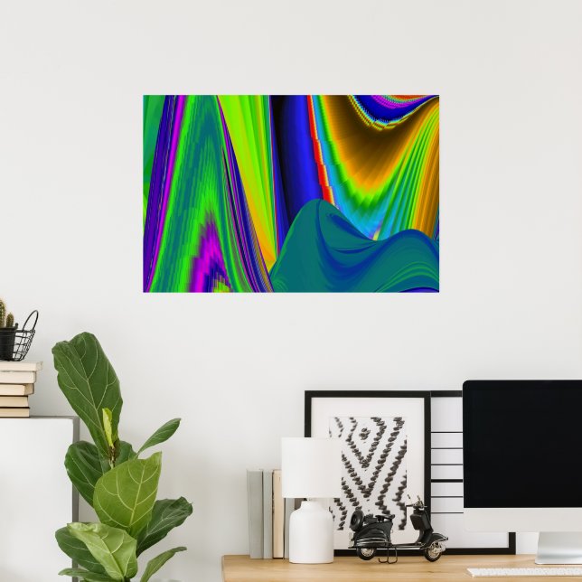 Summerrainbow , Abstract 3D Rainbowart Poster (Home Office)
