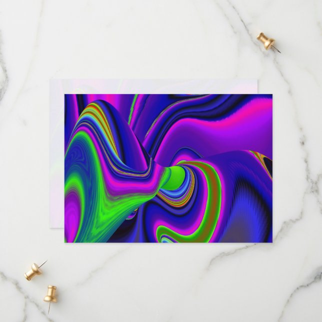 Summerrainbow , Abstract 3D Rainbowart Save The Date (Front/Back In Situ)