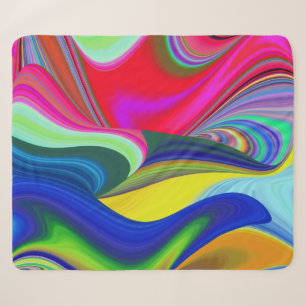 Summerrainbow , Abstract 3D Rainbowart Sherpa Blanket