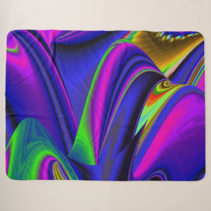 Summerrainbow , Abstract 3D Rainbowart Sherpa Blanket
