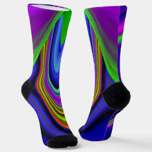 Summerrainbow , Abstract 3D Rainbowart Socks