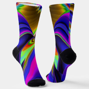 Summerrainbow , Abstract 3D Rainbowart Socks