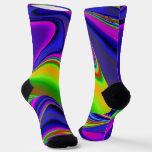 Summerrainbow , Abstract 3D Rainbowart Socks