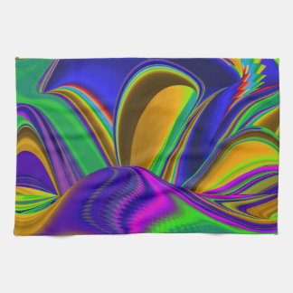 Summerrainbow , Abstract 3D Rainbowart Tea Towel
