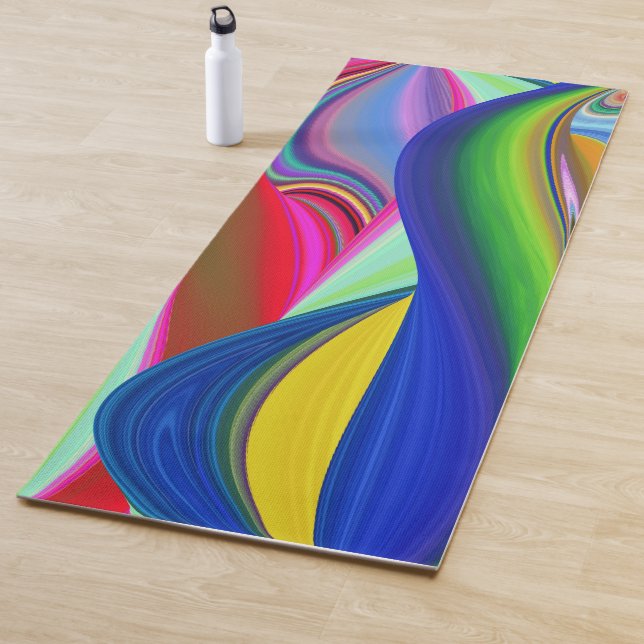 Summerrainbow , Abstract 3D Rainbowart Yoga Mat (In Situ)