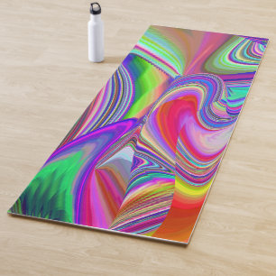 Summerrainbow , Abstract 3D Rainbowart Yoga Mat