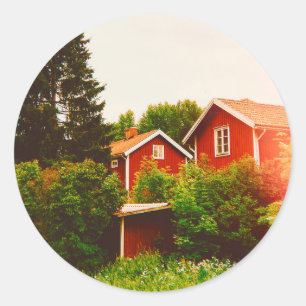 Summer's day in Dalarna Classic Round Sticker