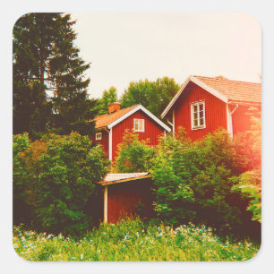Summer's day in Dalarna Square Sticker
