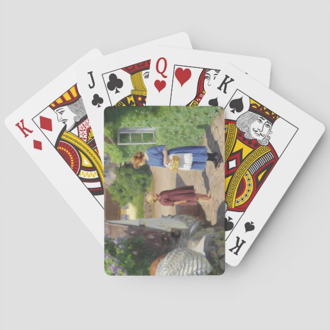 Summer's Day in Denmark (by H.A. Brendekilde) Playing Cards (Back)