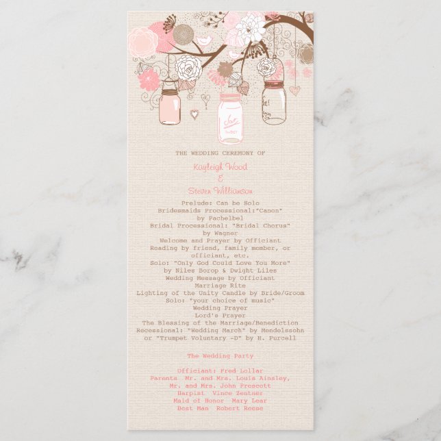 Summer's Dream Wedding Program Programme (Front)