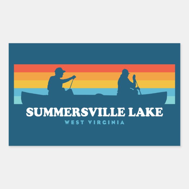 Summersville Lake West Virginia Canoe Rectangular Sticker (Front)