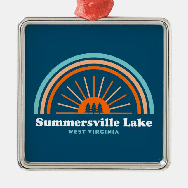 Summersville Lake West Virginia Rainbow Metal Tree Decoration (Front)