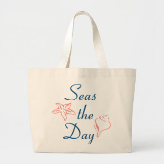 Summertime Beach - Seashore Quote Large Tote Bag