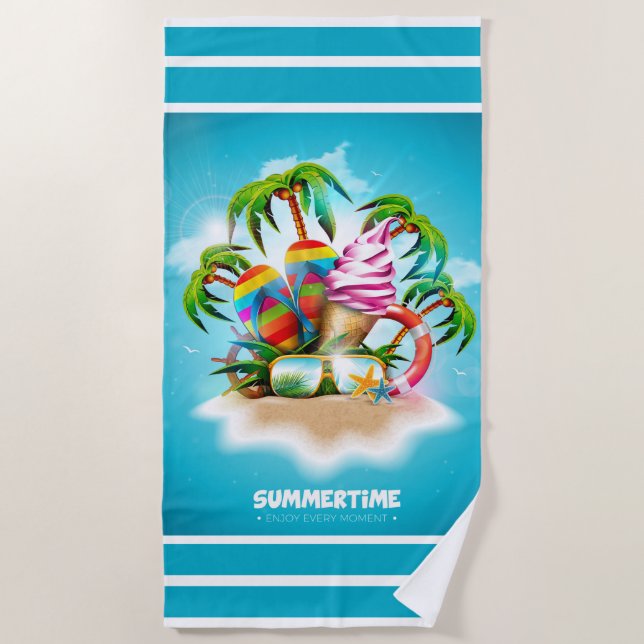 Summertime  beach towel (Front)