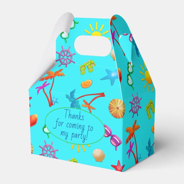 Summertime Birthday Kids Party Favour Box (Front Side)