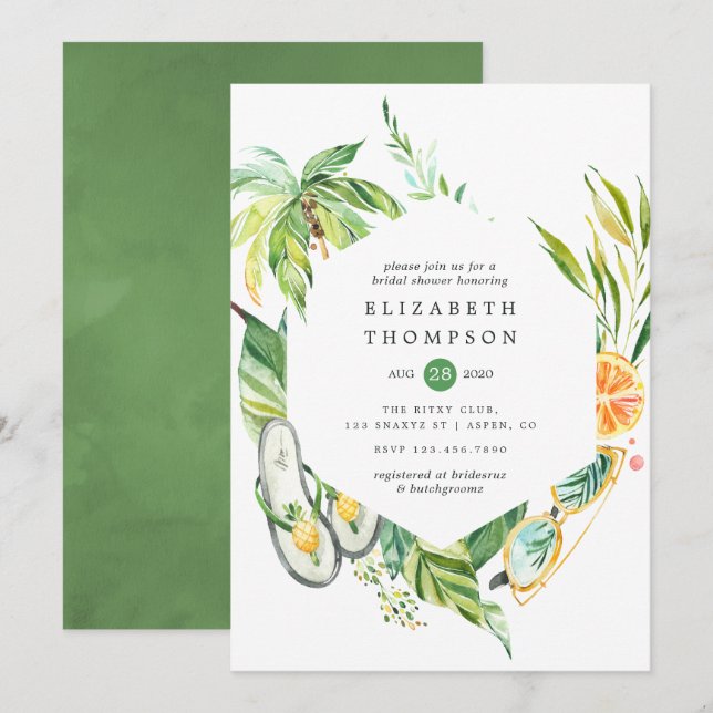 Summertime Bridal Shower Invitation (Front/Back)