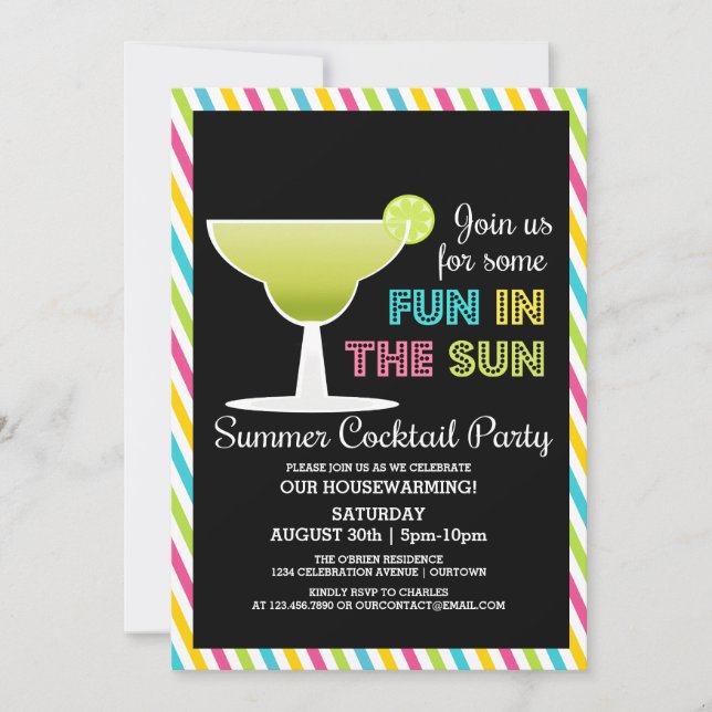 Summertime Cocktail Party Invitations (Front)