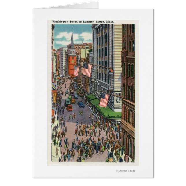 Summertime Crowds on Washington Street (Front)