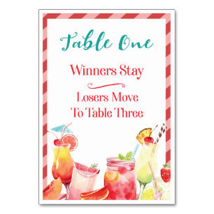 Summertime Drinks Table Card One Bunco