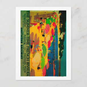 Summertime French Riviera Vintage PosterEurope Postcard