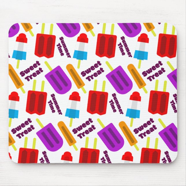 Summertime Frozen Treat Bar Pattern Mouse Mat (Front)