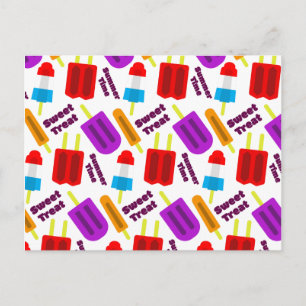 Summertime Frozen Treat Bar Pattern Postcard