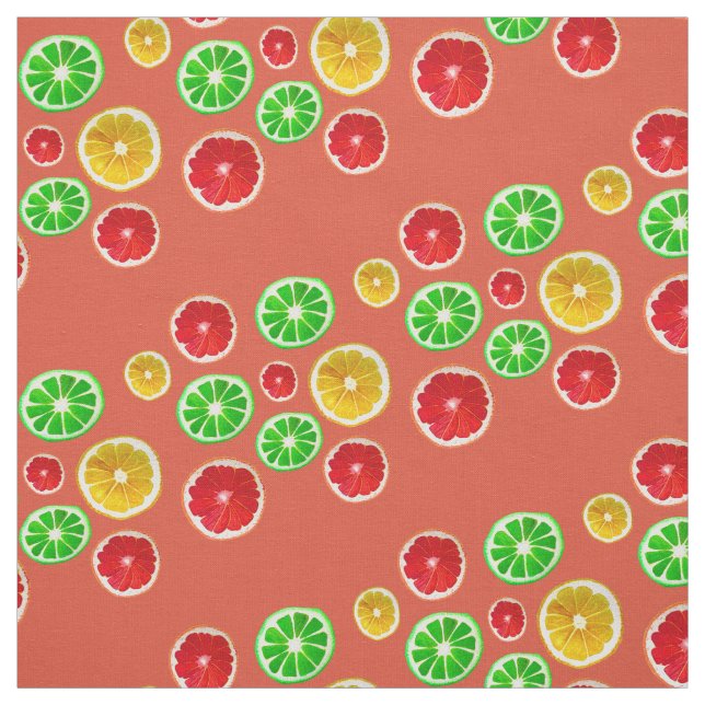 Summertime fruit colourful fruity pattern fabric (Swatch)
