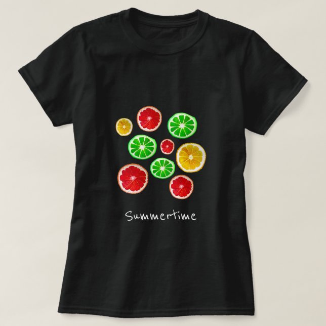 Summertime fruit colourful fruity pattern T-Shirt (Design Front)