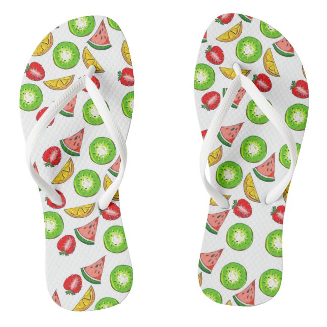 Summertime Fruit Design Flip Flops (Footbed)