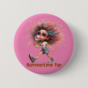 Summertime Fun 6 Cm Round Badge