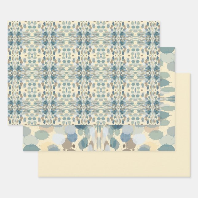 Summertime Fun Ocean Spray Splatter Abstract Art  Wrapping Paper Sheet (Set)