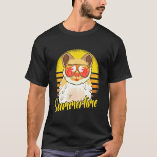 Summertime Hamster Retro Sunset Beach Vacation Ham T-Shirt
