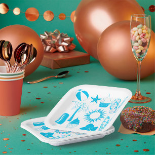 Summertime Icons Paper Plate