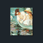 Summertime | Mary Cassatt Canvas Print<br><div class="desc">Summertime (1894) by American impressionist artist Mary Cassatt. Original artwork is an oil painting on canvas depicting a portrait of a 2 women on a boat surrounded by ducks. 

Use the design tools to add custom text or personalise the image.</div>