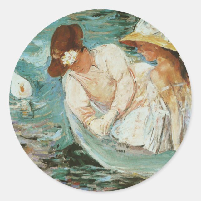 Summertime | Mary Cassatt Classic Round Sticker (Front)