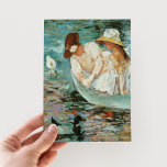 Summertime | Mary Cassatt Postcard<br><div class="desc">Summertime (1894) by American impressionist artist Mary Cassatt. Original artwork is an oil painting on canvas depicting a portrait of a 2 women on a boat surrounded by ducks. 

Use the design tools to add custom text or personalise the image.</div>