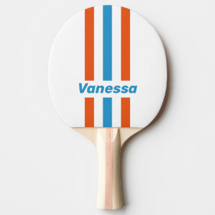 Summertime Nostalgic Pin Stripes with Name Ping Pong Paddle