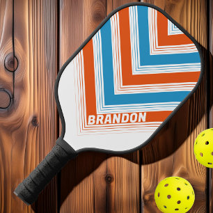 Summertime Nostalgic Vintage Chevron Fade Name Pickleball Paddle